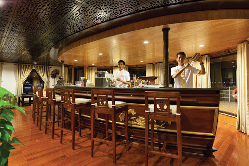 Experience first-rate service in a convivial atmosphere in the lounge of AmaLotus during your river cruise.