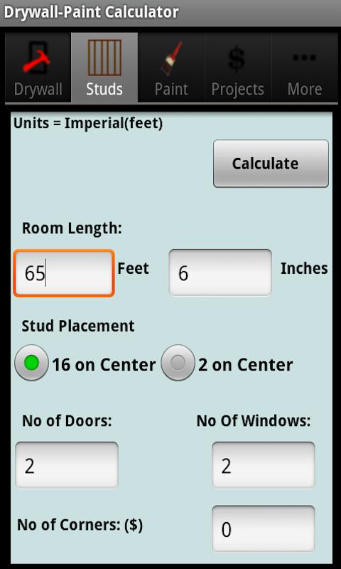 Drywall Calculators Screen 3
