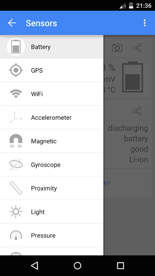 Android application Sensors Multitool screenshort
