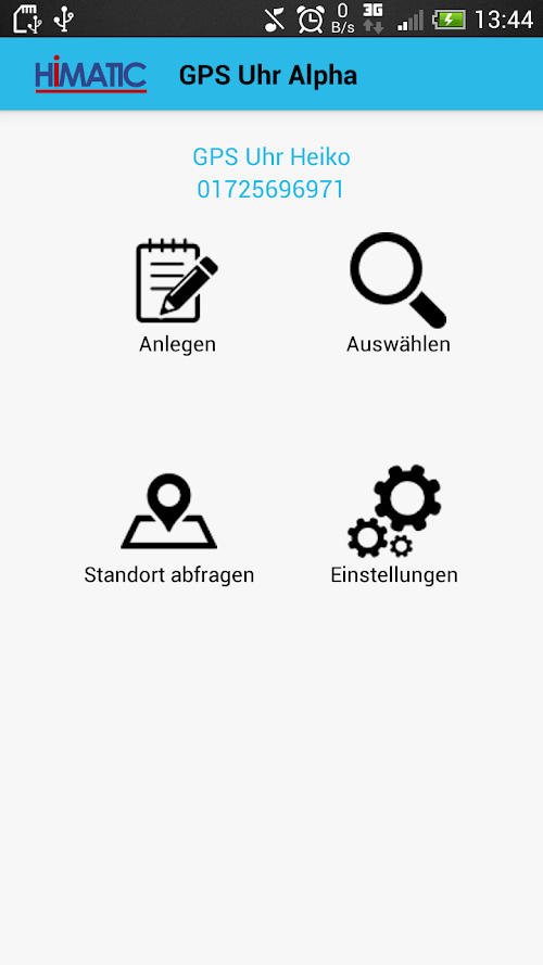 Android application GPS Uhr Alpha screenshort
