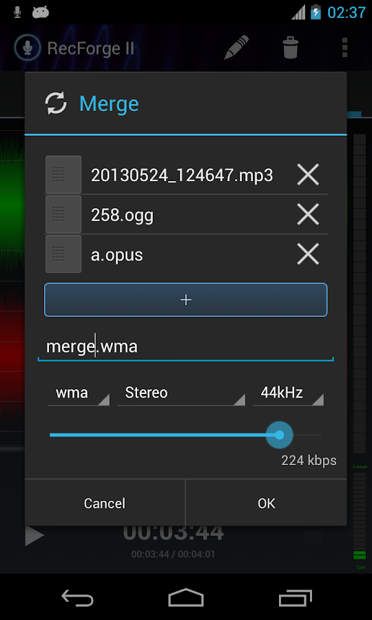 RecForge II Pro Audio Recorder - screenshot