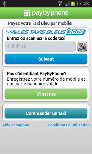 PayByPhone Taxis Bleus