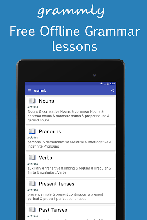 Android application grammly (English grammar) screenshort