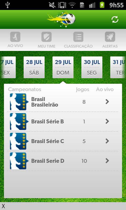 Android application Hora do Gol, Futebol do Brasil screenshort