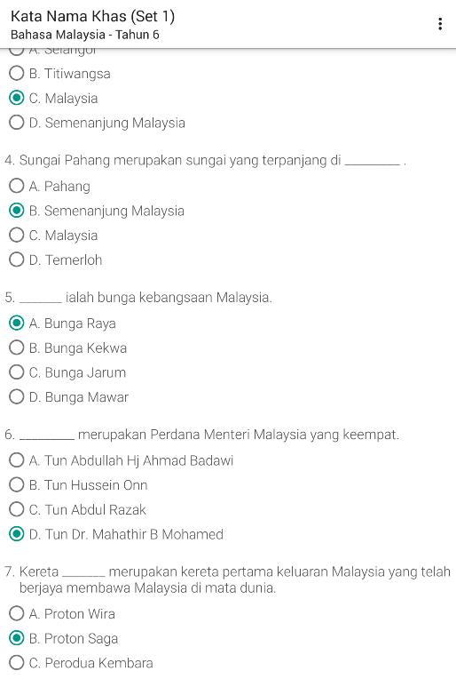 Soalan Latih Tubi Bahasa Melayu Tahun 3 - Persoalan x