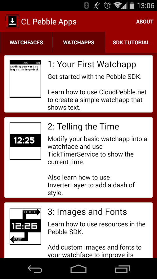 CL Pebble Apps - screenshot