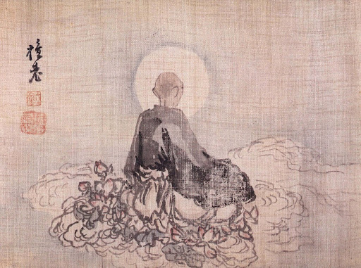 An Old Buddhist Monk Chanting a Prayer