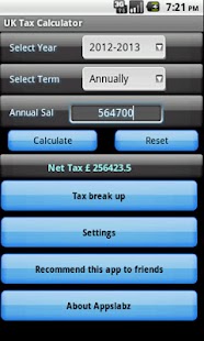 UK Tax Calculator Screenshots 0