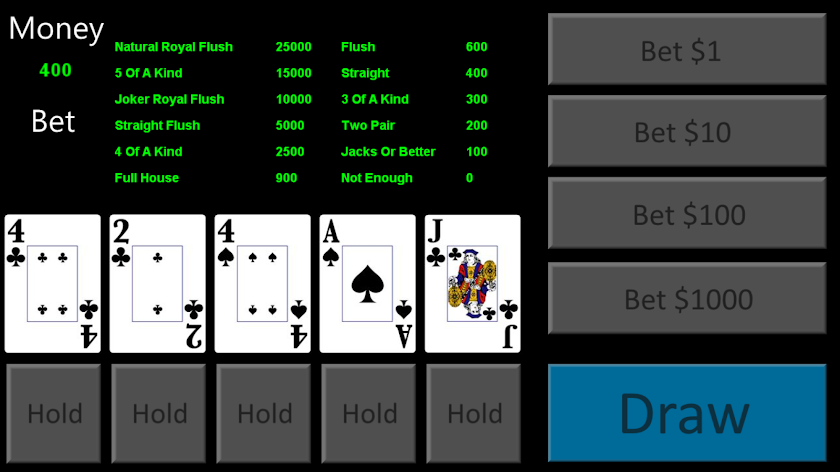 Video Poker 2015 Screen 2