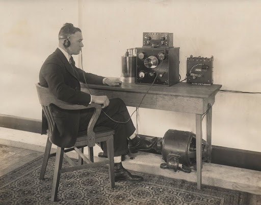 National Radio Company wireless telephone receiver and transmitter, ca. 1918