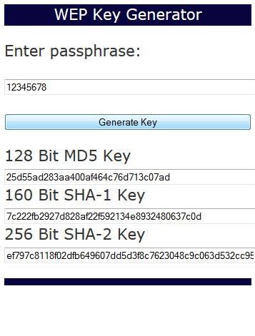 Premium WiFi Wep Key Generator