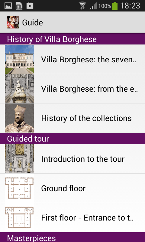 Android application Galleria Borghese English screenshort