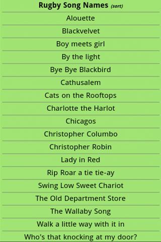 Rugby Songs Screen 3