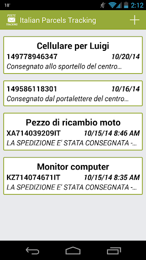 Italian Parcels Tracking
