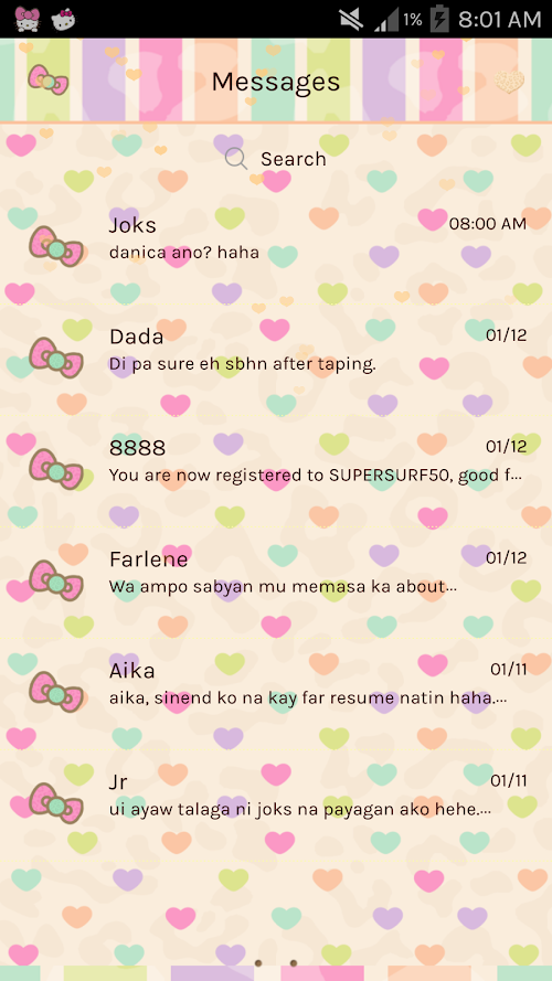 Android application Pastel Love GO SMS screenshort