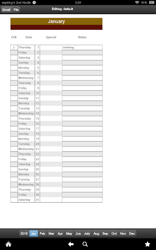 2015 Calendar Memos