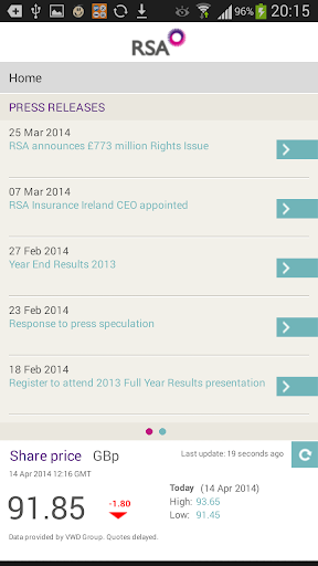 RSA Investor Relations App