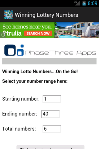 Winning Lottery Numbers