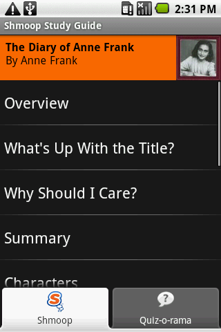 Android application The Diary of Anne Frank screenshort