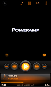 Screenshot Mad Jelly Amber Poweramp Skin v1.1.1
