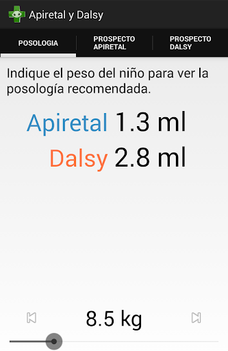 Dosis de Apiretal y Dalsy