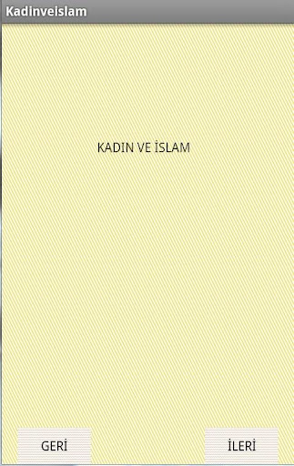 KADIN VE İSLAM