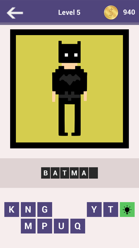 Guess the Pixel Character Quiz Screen 2