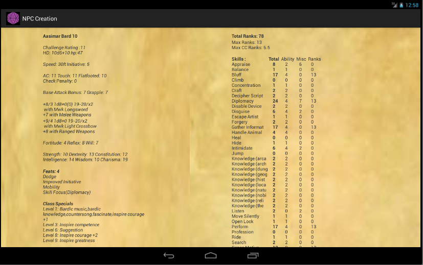 how screenshot android to faster on Android NPC  Google on Play Generator Apps DnD 3.5