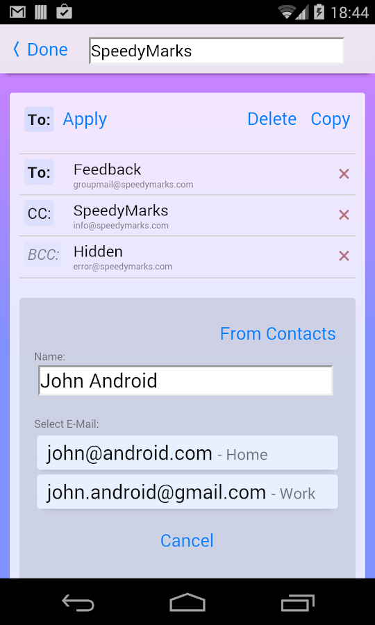   Group Mail – Capture d'écran 