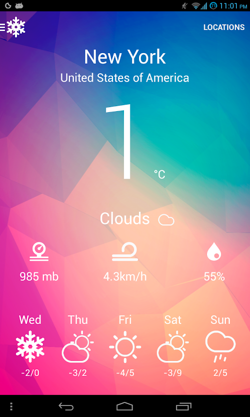 Android application Blink Weather screenshort