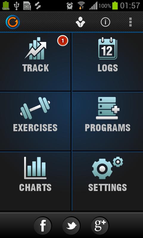 Gymprovise Gym Workout Tracker Screen 1