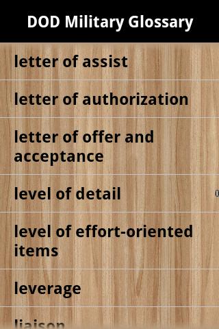 Android application DOD Military Glossary screenshort