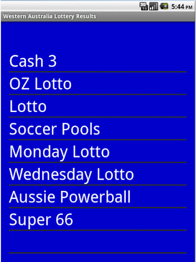 Western Australia Lott Results