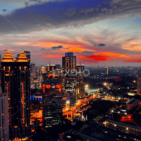 full colours of Jakarta in the night by Neny Nuraini - City,  Street & Park Night