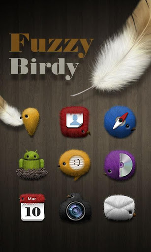 Fuzzy birdy GO Launcher Theme