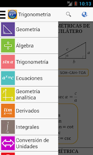 Captura de pantalla de la aplicacion Android Maths Formulas Free