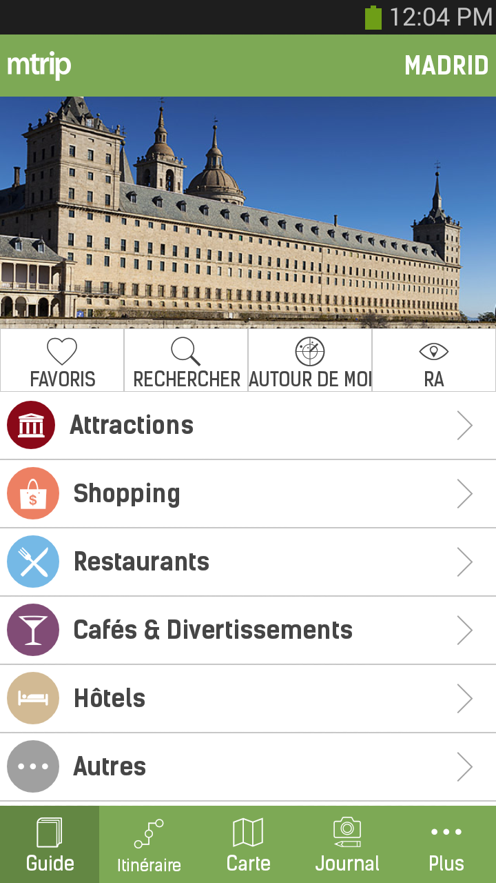 Android application Madrid Travel Guide – mTrip screenshort