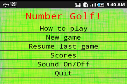 Number Golf