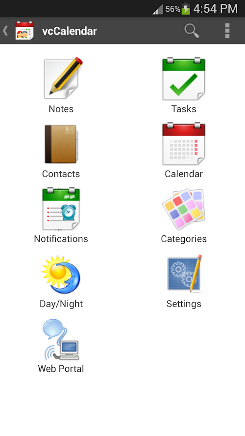 Android application vcCalendar screenshort