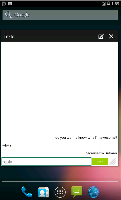 Texts Small App (Donate) Screen 2