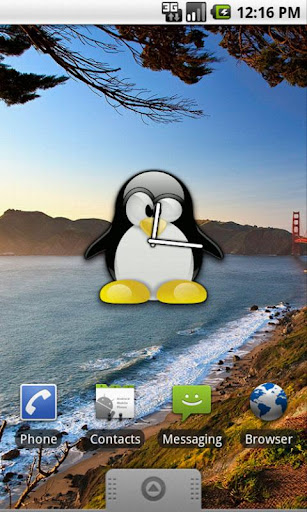 Linux Tux Clock Widget