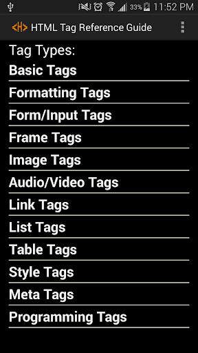 HTML Element Reference Guide