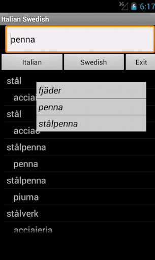 Italian Swedish Dictionary