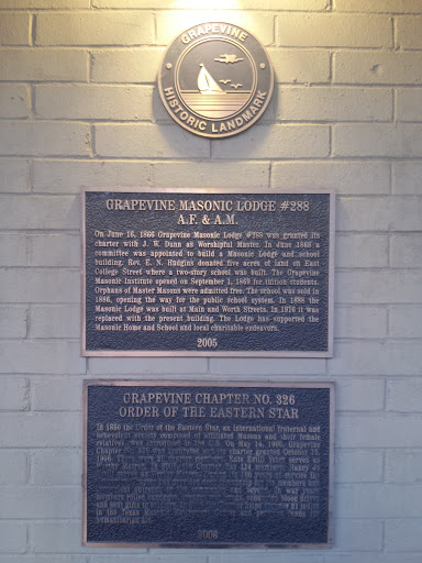 Grapevine Masonic Lodge Historical Marker