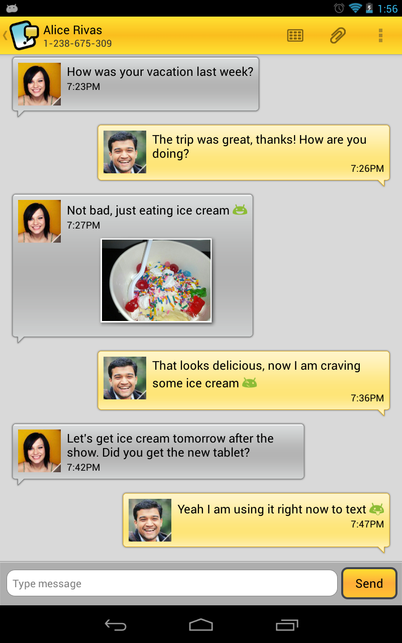 Tablet Talk: SMS &amp; Texting App Screen 3