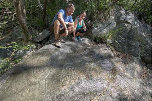 Petroglyphs spotted during a hike in the US Virgin Islands. 