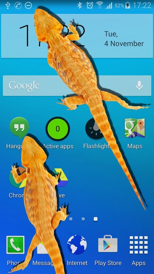 Android application Lizard in phone funny joke screenshort