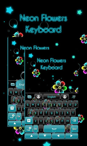 Neon Flowers Keyboard