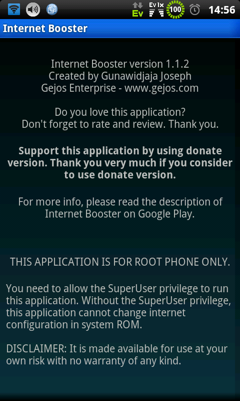 Internet Booster (root) - screenshot