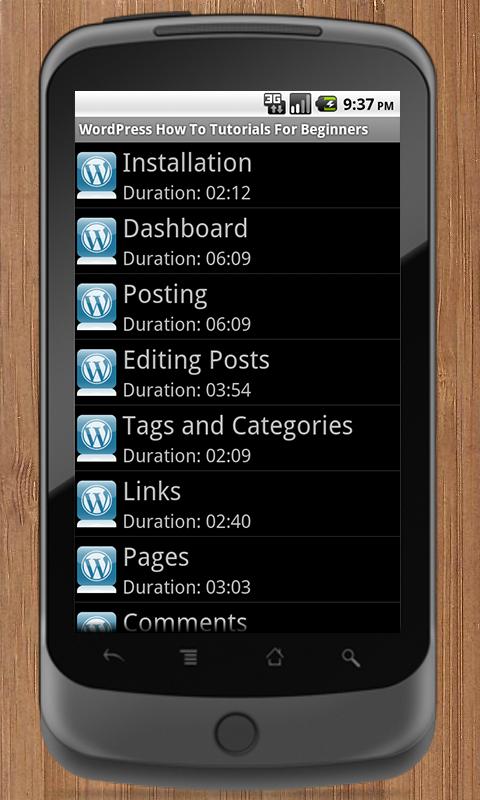 Android application WordPress How To Tutorials screenshort